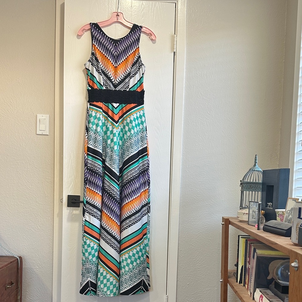Bailey Blue Vibrant Chevron Maxi Dress